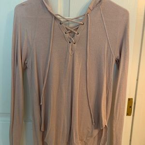 long sleeve cross tie shirt